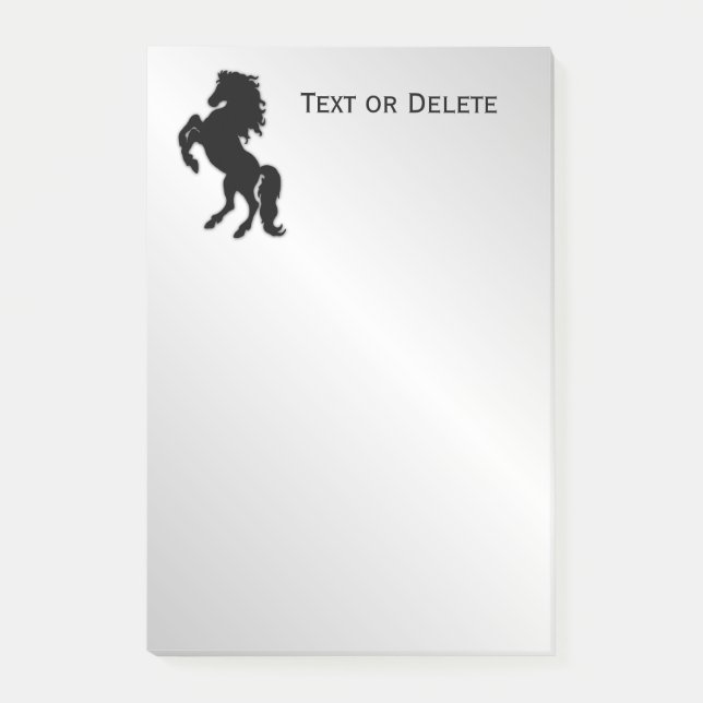 Post-it® Élevage de l'étalon noir / Cheval sur argent (Devant)