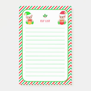 Post-it® Elf List & Green, Red & White Frame