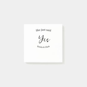 Post-it® elle a juste dit oui nom de la fête de fiançailles