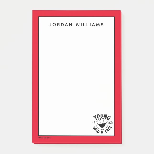 Post-it® Elmo Skate Logo - Young, Wild & Free 1969 (Devant)