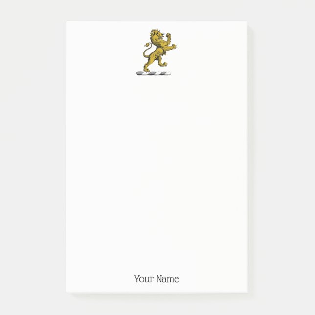 Post-it® Emblème C de crête permanente de lion héraldique (Devant)