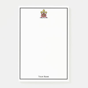 Post-it® Emblème Preppy Gold Red Heraldic Crest Fleur de Li