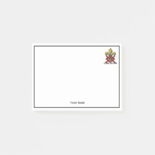 Post-it® Emblème Preppy Gold Red Heraldic Crest Fleur de Li