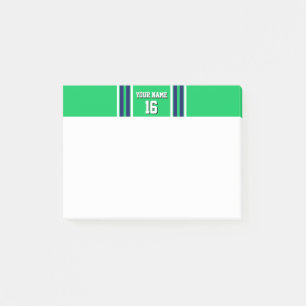 Post-it® Emerald Green avec Navy White Stripes Team Jersey