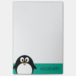 Post-it® émeraude mignonne et noir de pingouin de bande
