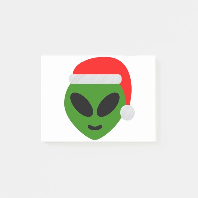 Post-it® emoji alien père Noël vert (Devant)