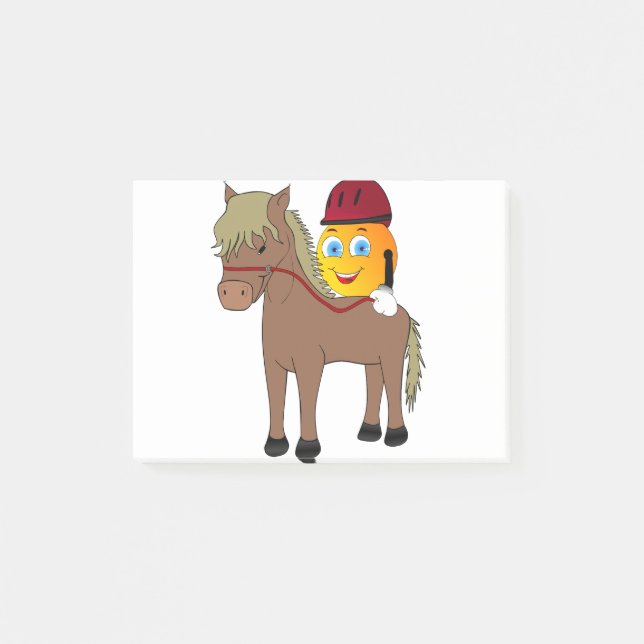 Post-it® Emoji Amusant À Cheval (Devant)