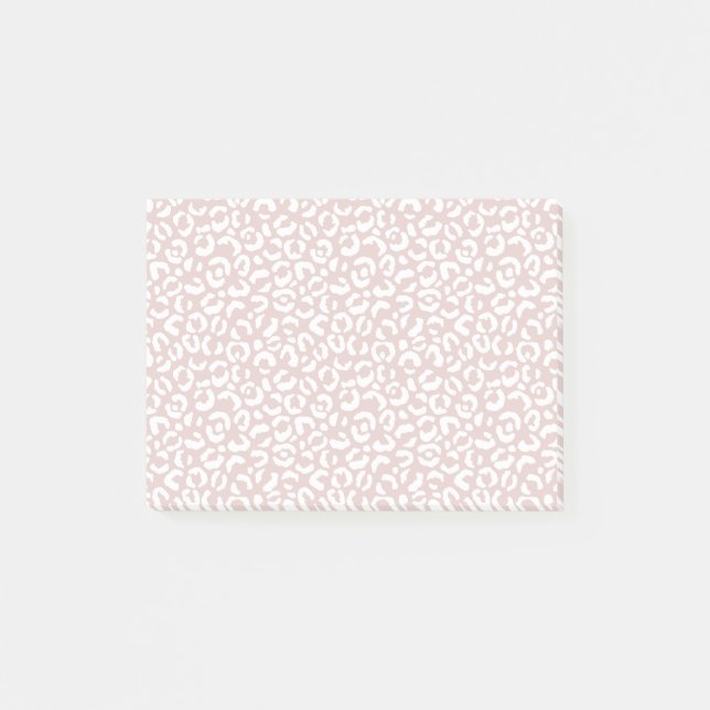 Post-it® Empreinte de léopard blanc à la crème rose fillett (Devant)