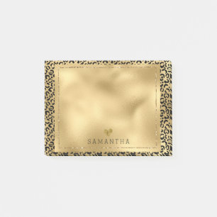 Post-it® Empreinte de léopard Gold Black personnalisé