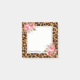 Post-it® empreinte de léopard, guépard tendance, floral, 