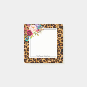 Post-it® empreinte de léopard, guépard tendance, floral, su