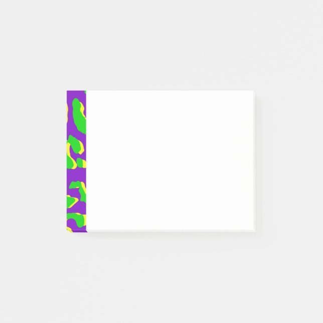 Post-it® Empreinte de léopard vert violet jaune (Devant)