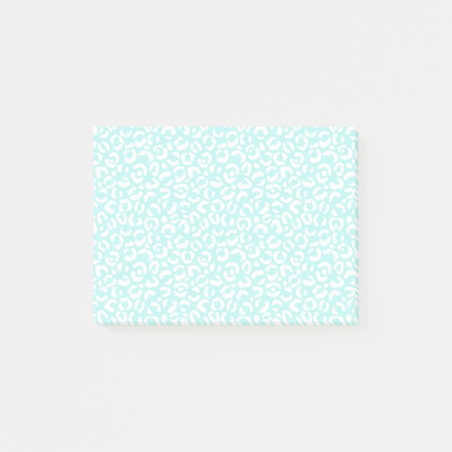 Post-it® Empreinte de léopard White Girly Mint (Devant)