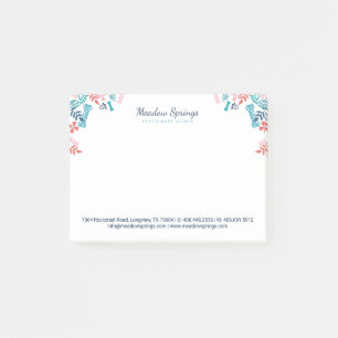 Post-it® Empreinte de patte à fourrure et à feuillage de fl