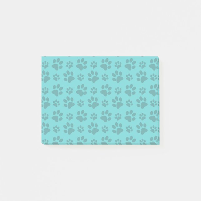 Post-it® Empreinte de patte de chien de turquoise (Devant)