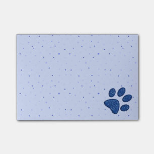 Post-it® empreinte de patte de scintillement de chat - bleu