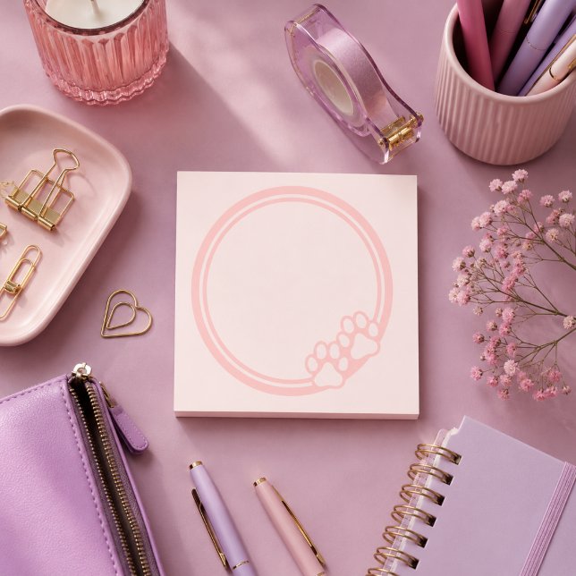 Post-it® Empreinte de patte rose  (Créateur téléchargé)