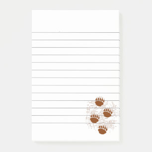 Post-it® Empreintes de pattes De Bear Cub Sur Distressed Ar