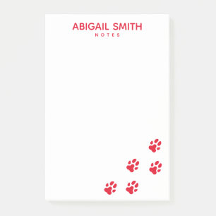 Post-it® Empreintes de pattes de chien rouge mignons - Pers