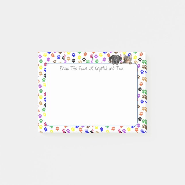 Post-it® Empreintes de pattes personnalisés avec chien et c (Devant)