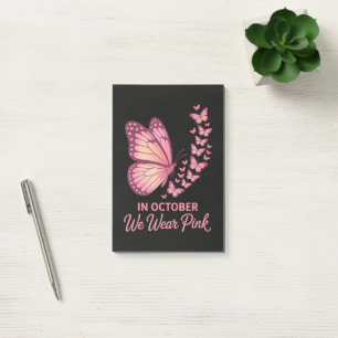 Post-it® En octobre Papillon Poitrine Rose