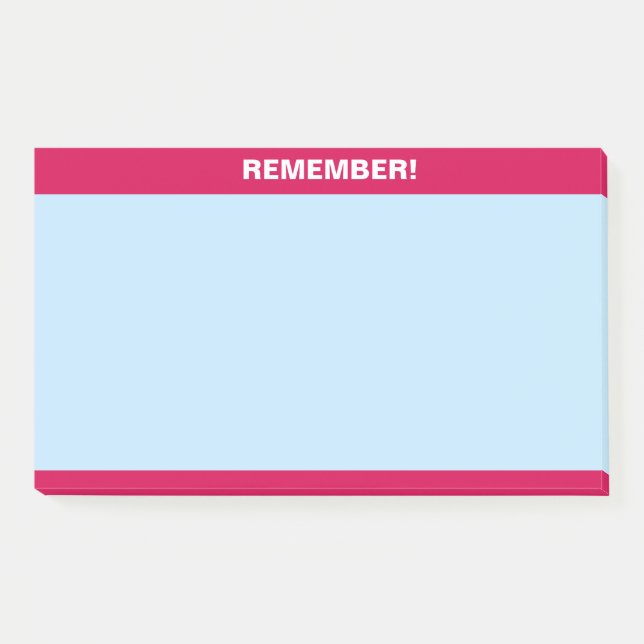 Post-it® En-tête Bourgogne sur Note de rappel bleu clair (Devant)