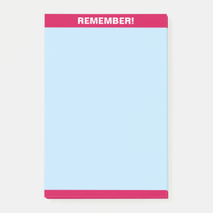 Post-it® En-tête Bourgogne sur Note de rappel bleu clair