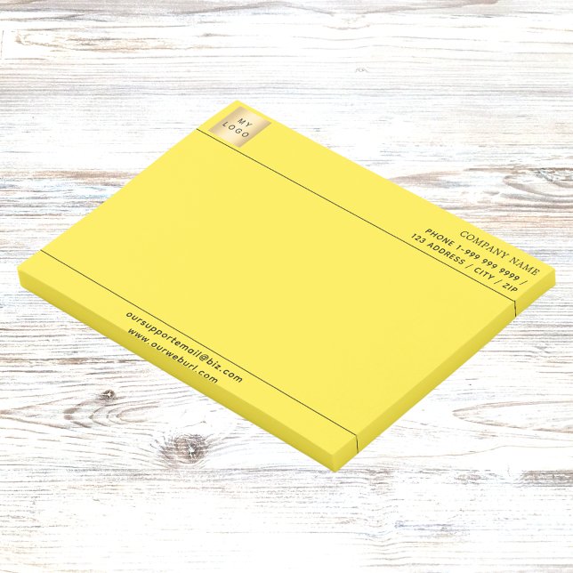 Post-it® En-tête du logo de l'entreprise jaune (Créateur téléchargé)