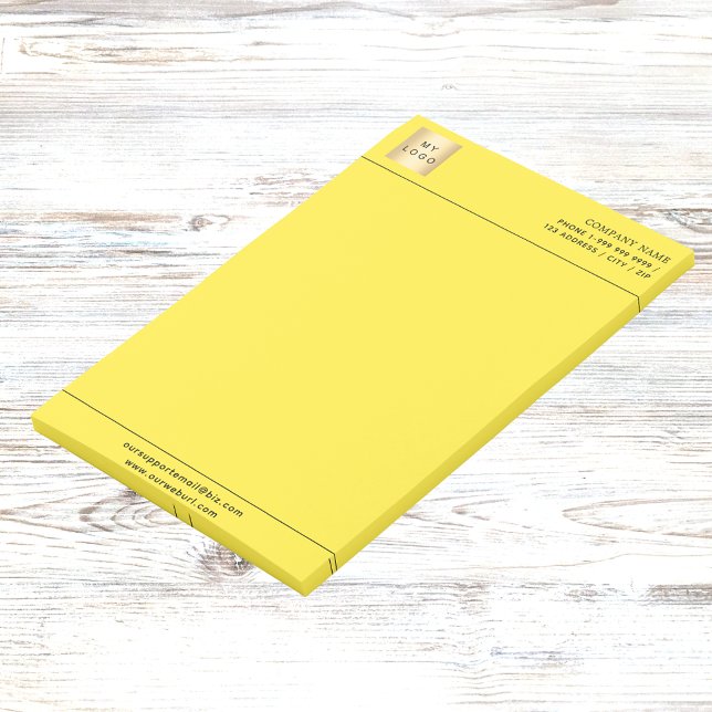Post-it® En-tête du logo de l'entreprise jaune (Créateur téléchargé)