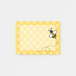Post-it® en vichy Bee Kitchen School Post It Notes Cadeau