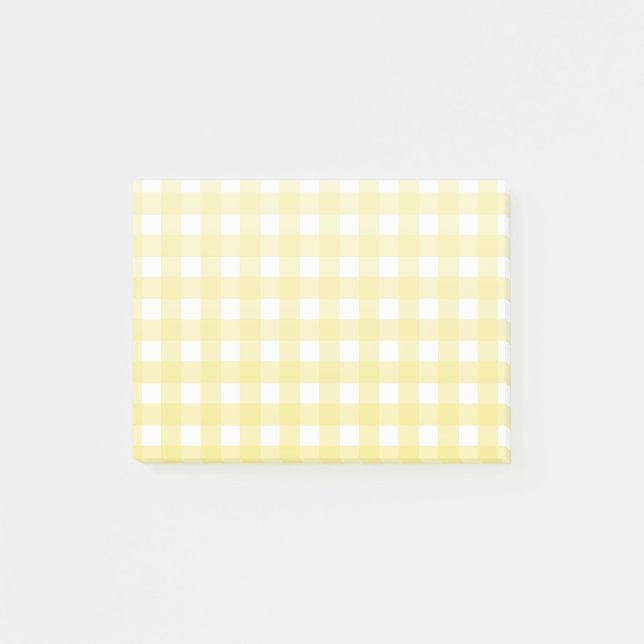 Post-it® En vichy jaune pâle et blanc (Devant)