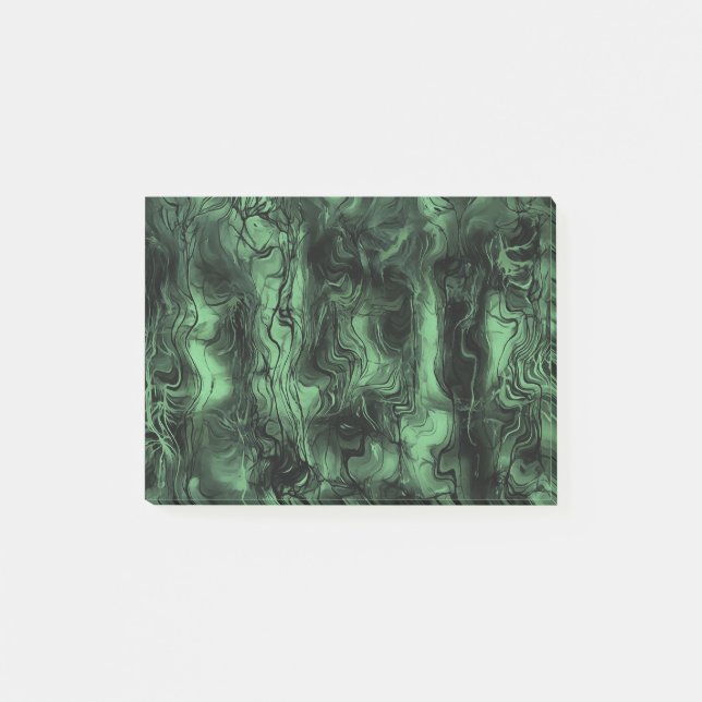 Post-it® Energie Nerveuse Grungy Art Abstrait Cendres Verte (Devant)