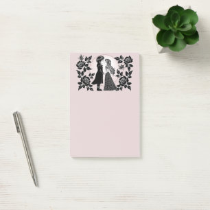 Post-it® Enfants gothiques emo mignons s'embrassent pour la