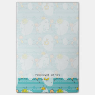 Post-it® Enfants mignons jouant sur le motif de plage