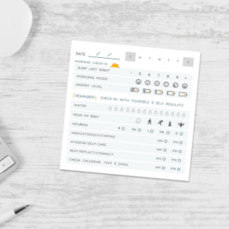 Post-it® Enregistrement quotidien d'auto-soins TDAH Neurodi
