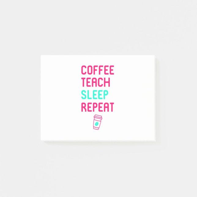 Post-it® Enseignant au café Dormir Professeur de mathématiq (Devant)