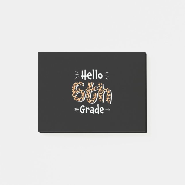 Post-it® Enseignant de 6e année Bonjour 6e année (Devant)