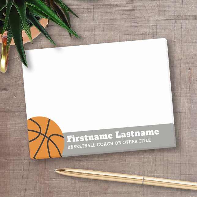 Post-it® Enseignant de basket-ball ou d'éducation physique (Personalized Post-It Note - Basketball Theme)