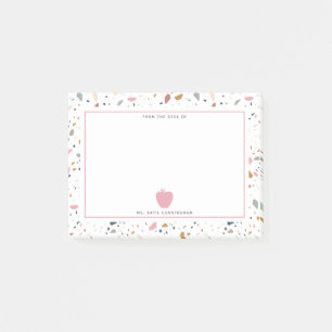 Post-it® Enseignant de la pomme rose Motif Terrazzo