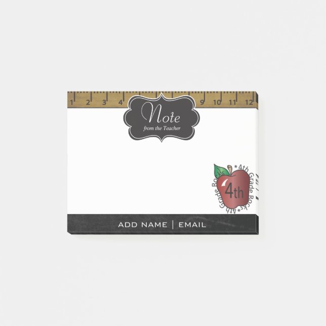 Post-it® Enseignant de quatrième année| Texte DO-IT-YOURSEL (Devant)