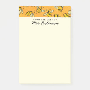 Post-it® Enseignant des abeilles très occupées du bureau de