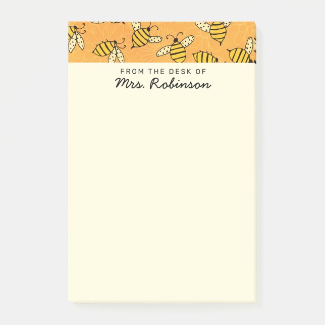 Post-it® Enseignant des abeilles très occupées du bureau de (Devant)