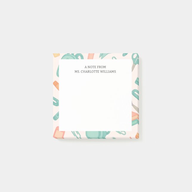 Post-it® Enseignant(e) de classe pour la rentrée scolaire (Devant)