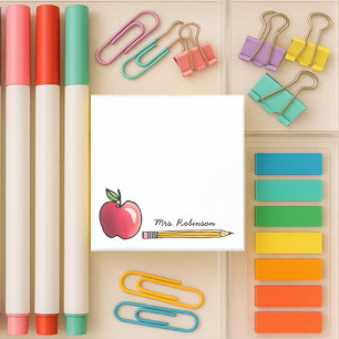 Post-it® Enseignant personnalisé Apple et crayon 3 x 3