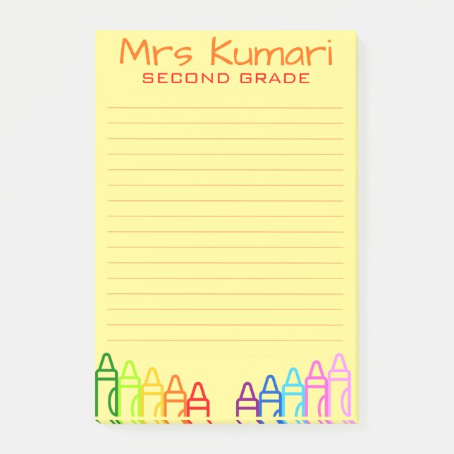 Post-it® Enseignant personnalisé Crayon Design Linked (Devant)
