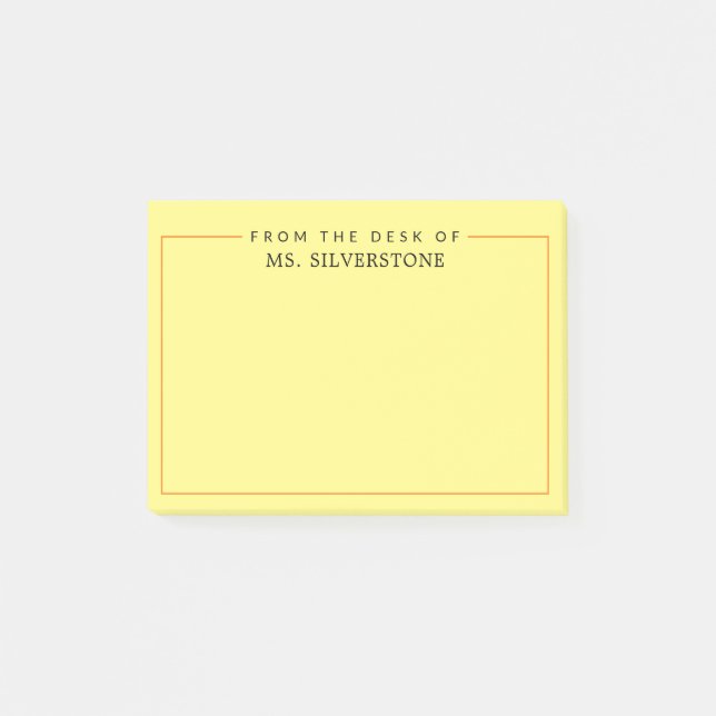Post-it® Enseignant Personnalisé Depuis Le Bureau De (Devant)
