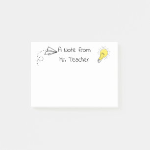 Post-it® ENSEIGNANT POST IT NOTE PERSONNALISÉ avion en papi