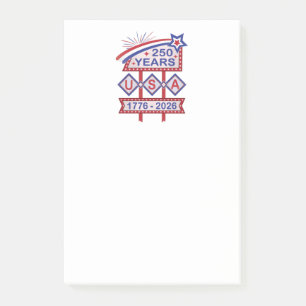 Post-it® Enseigne de marquise rétro USA 250e anniversaire 1