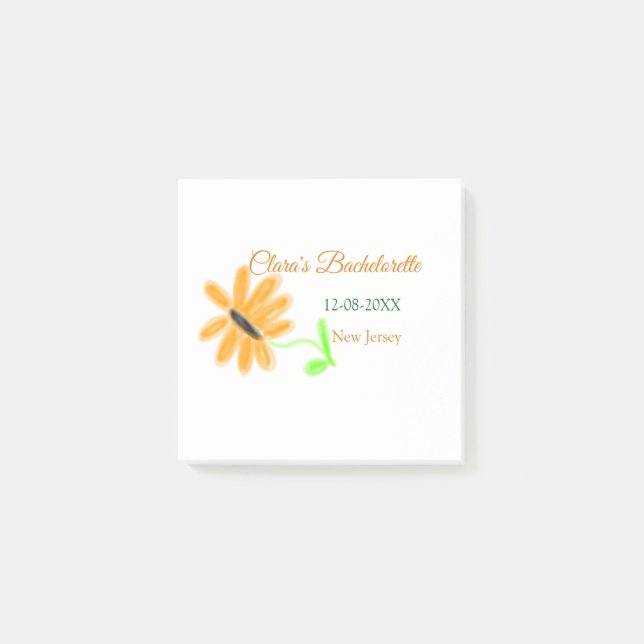 Post-it® enterrement de vie de jeune fille ajoutez nom date (Devant)