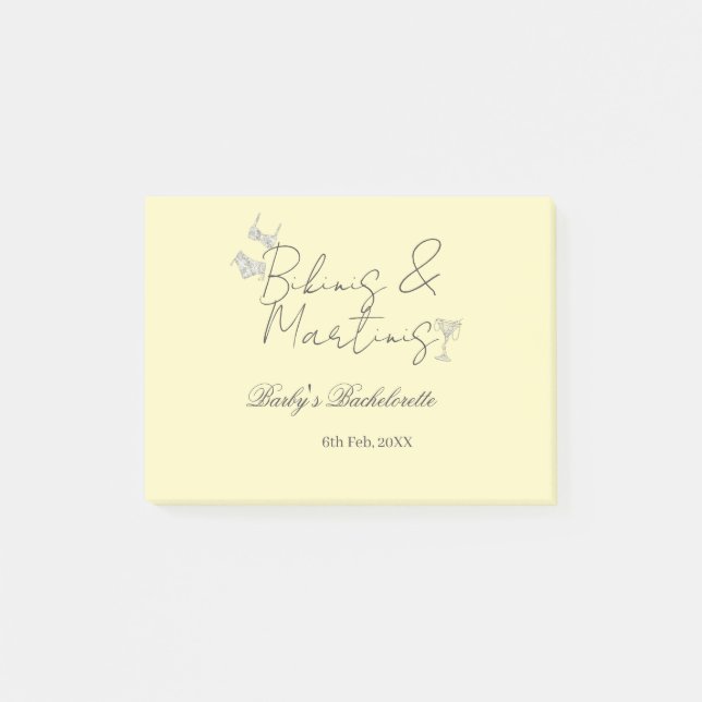 Post-it® enterrement de vie de jeune fille bikinis & Martin (Devant)